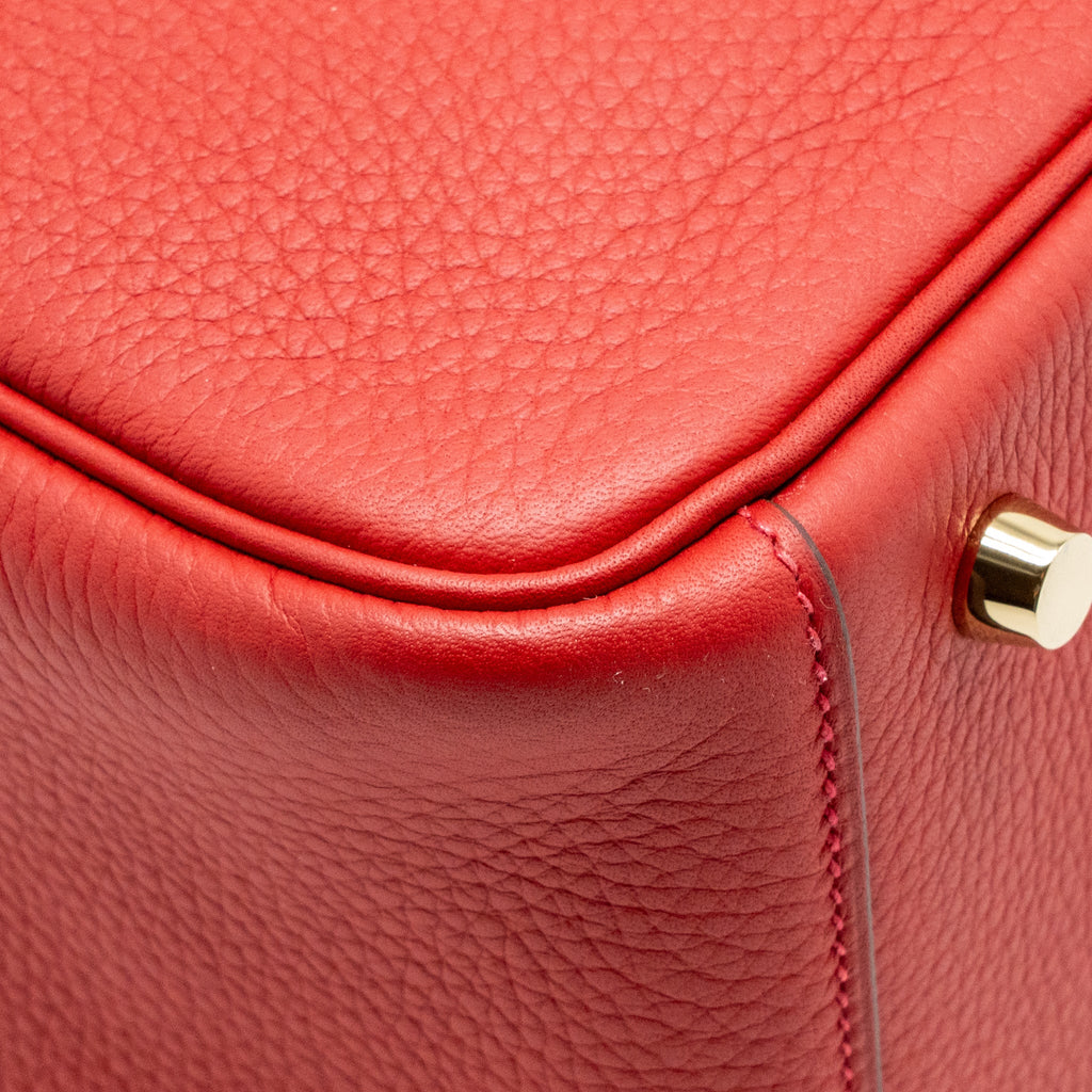 HERMES LINDY 26 CLEMENCE ROUGE CASAQUE GHW