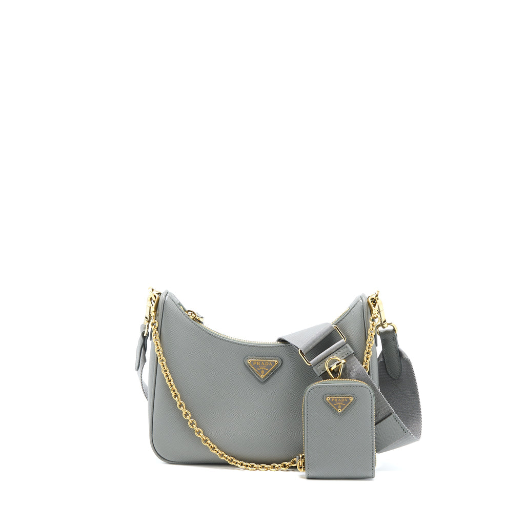PRADA RE-EDITION 2005 SAFFIANO GREY GHW
