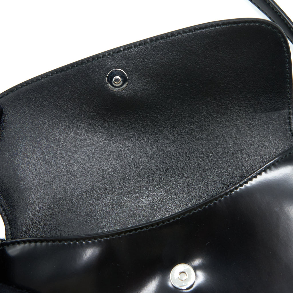 PRADA CLEO SHOULDER BAG BRUSHED LEATHER BLACK SHW