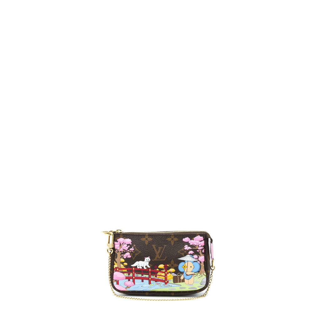 LOUIS VUITTON MINI POCHETTE LIMITED EDITION MONOGRAM CANVAS / PINK GHW