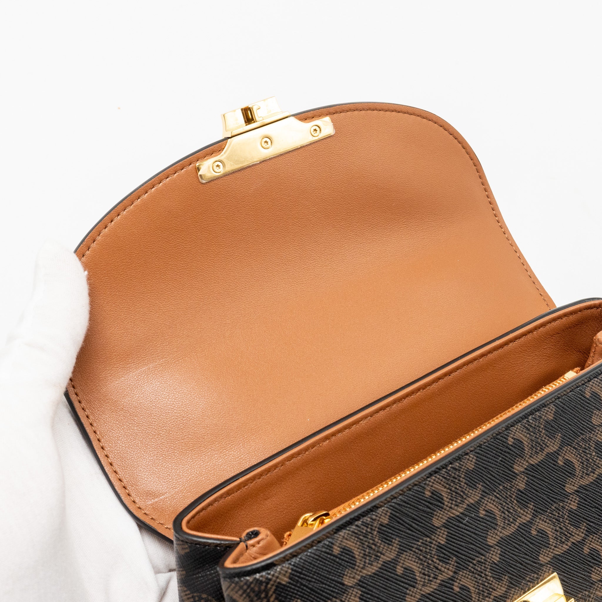 CELINE TEEN NINO BAG TRIOMPHE CANVAS TAN GHW
