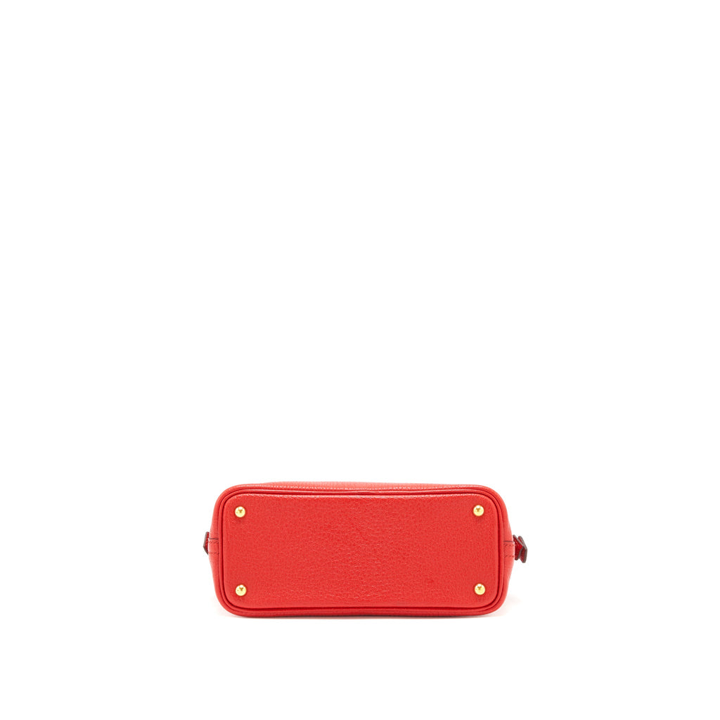 HERMES MINI BOLIDE CHEVRE ROUGE DE COEUR GHW