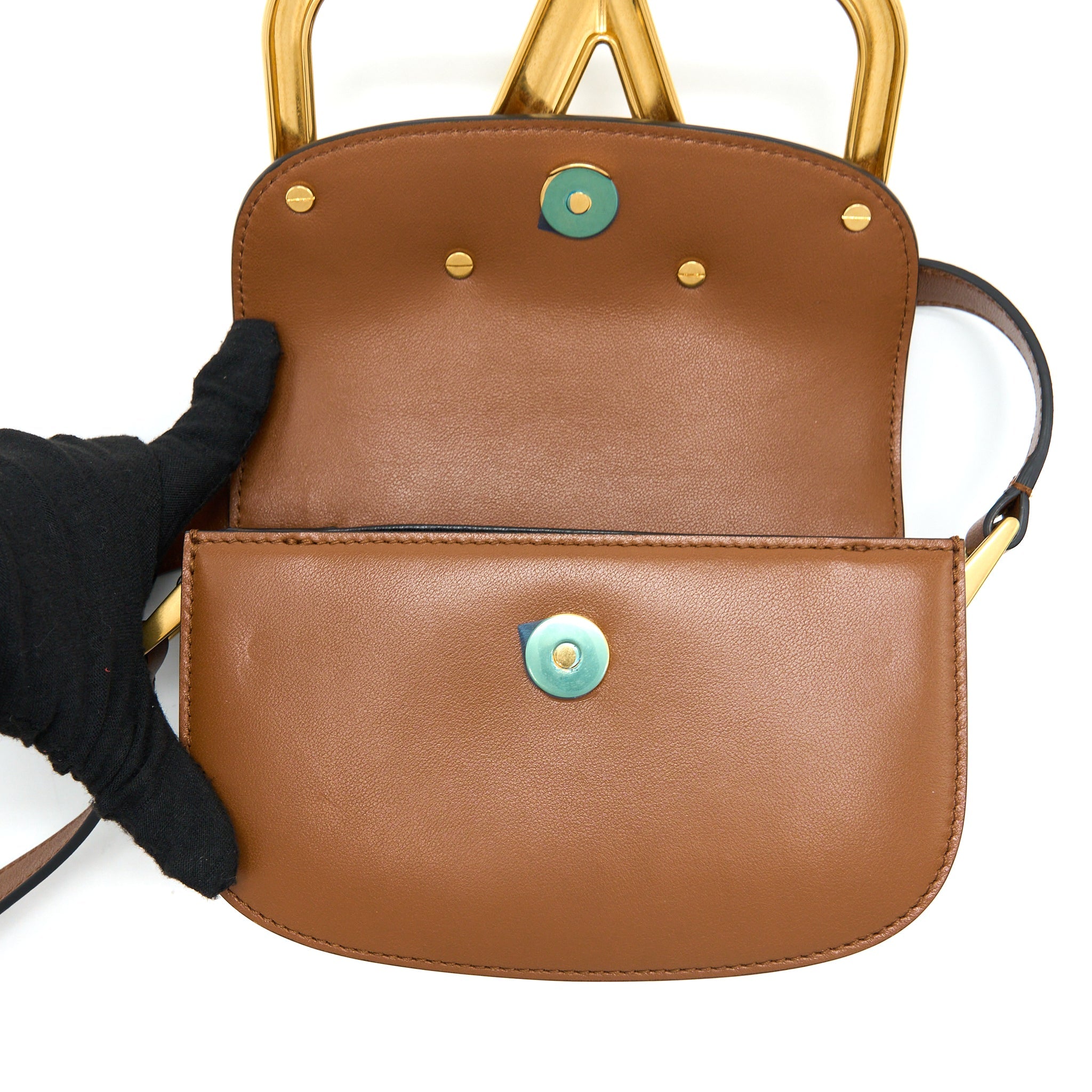 VALENTINO SMALL SUPERVEE CROSSBODY BAG CALFSKIN BROWN GHW