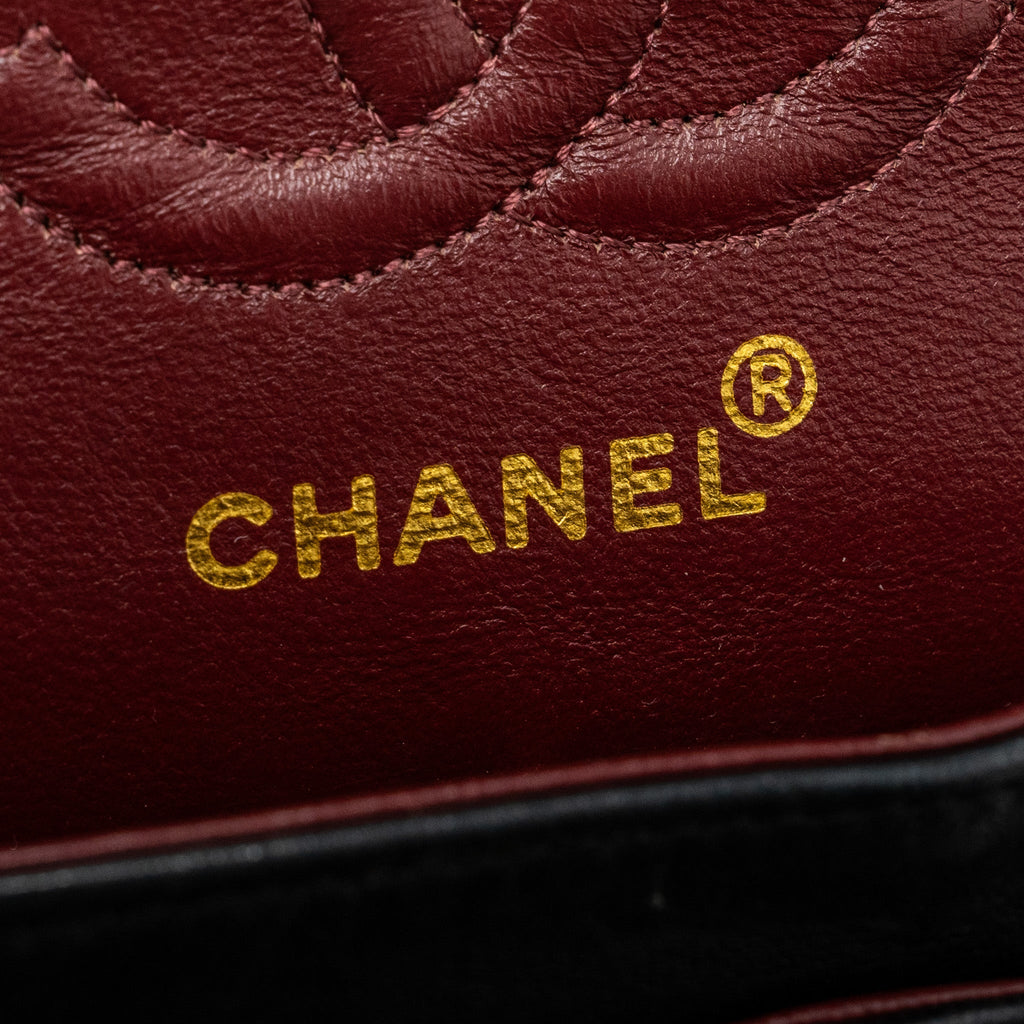 CHANEL VINTAGE SMALL CLASSIC DOUBLE FLAP BAG LAMBSKIN BLACK GHW