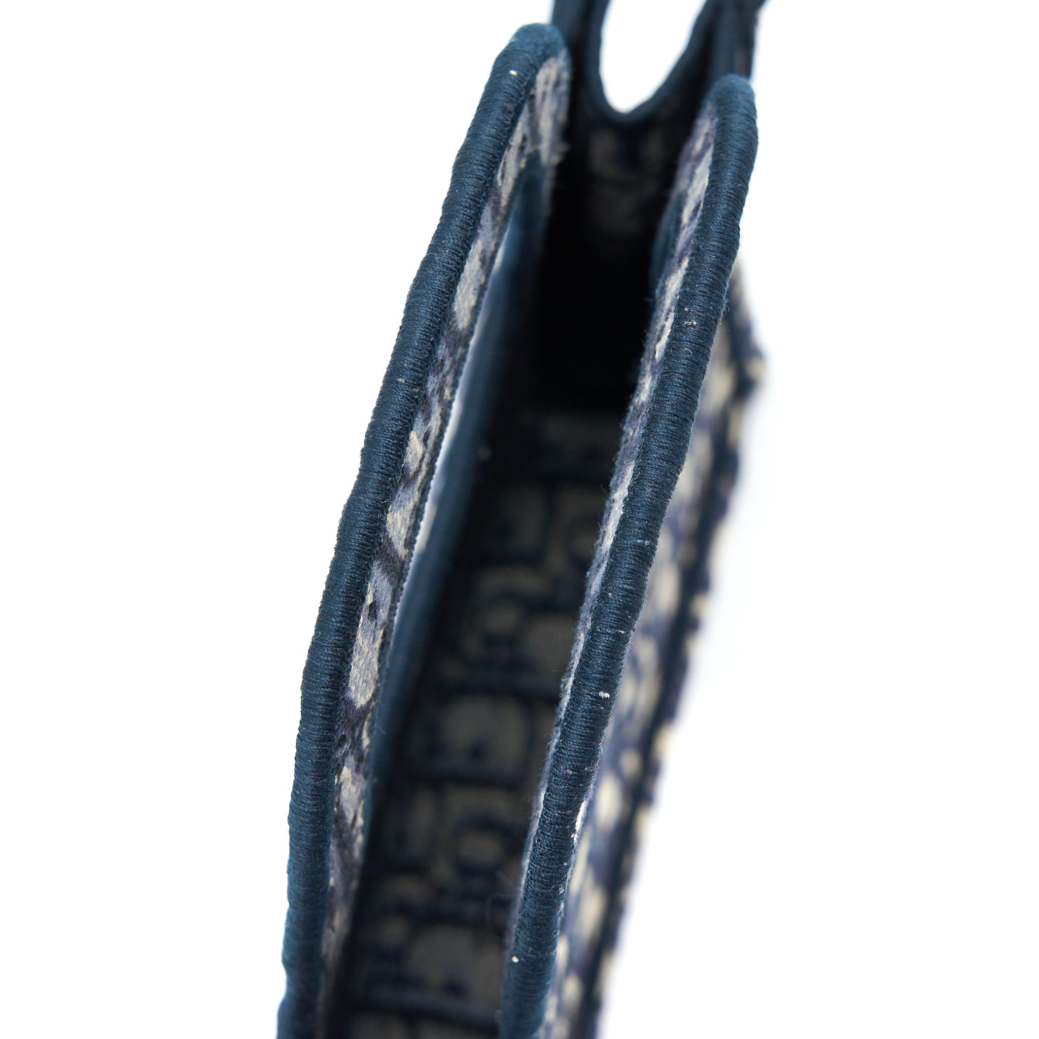 DIOR MINI BOOK TOTE BLUE OBLIQUE EMBROIDERY