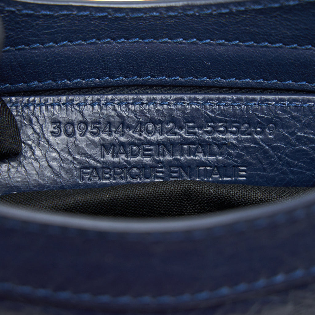 BALENCIAGA MINI GIANT CITY CROSSBODY BAG NAVY GHW