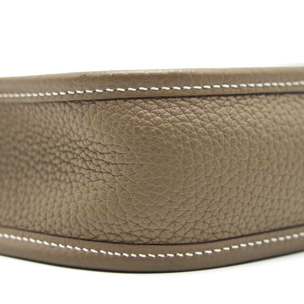 HERMES MINI EVELYNE ETOUPE WITH GHW NAVY STRAP