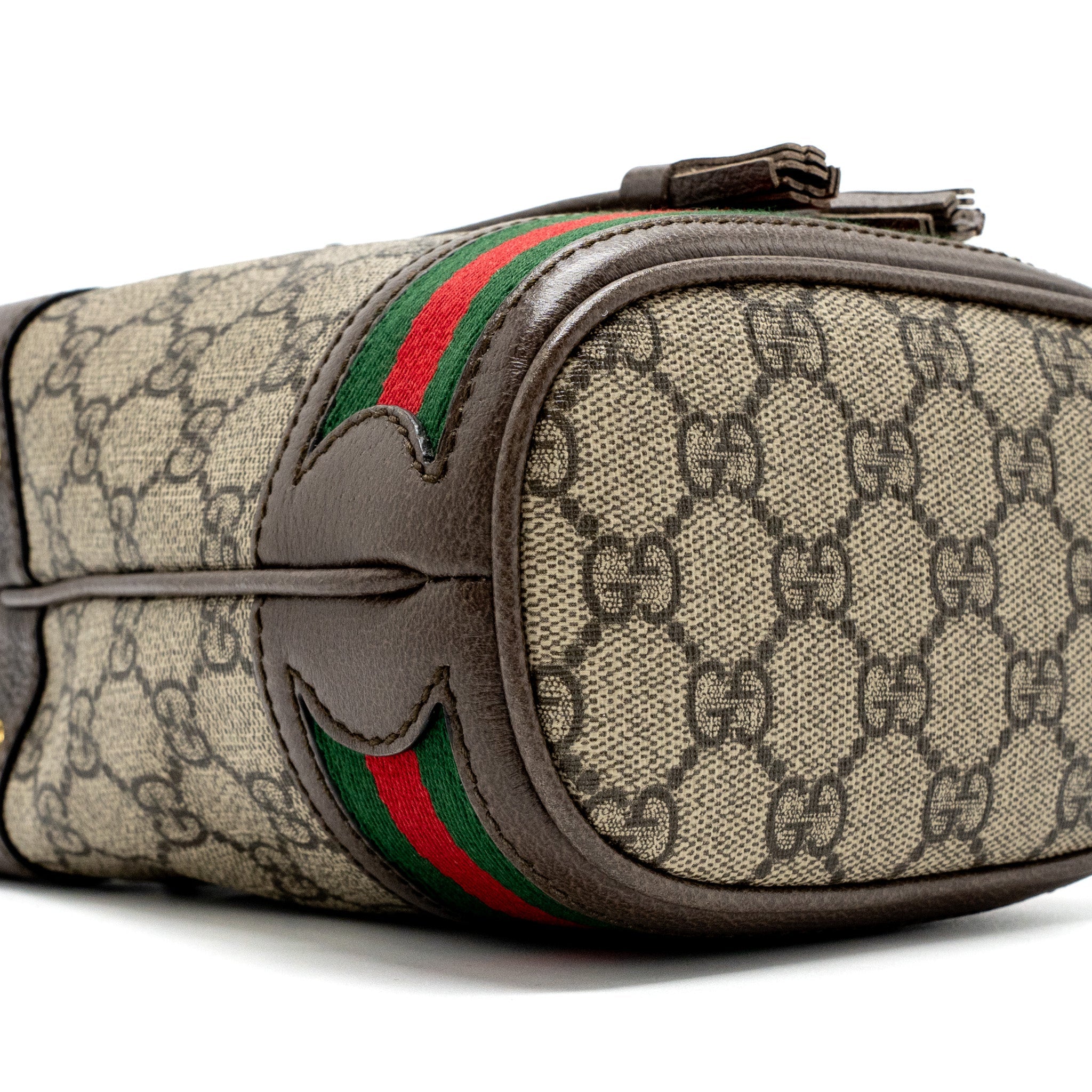 GUCCI OPHIDIA BUCKET BAG GG SUPREME CANVAS GHW