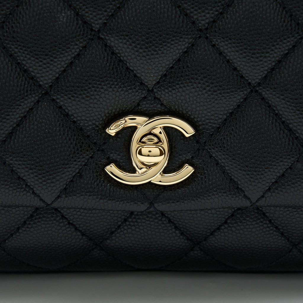 CHANEL MINI COCO HANDLE CAVIAR BLACK LGHW