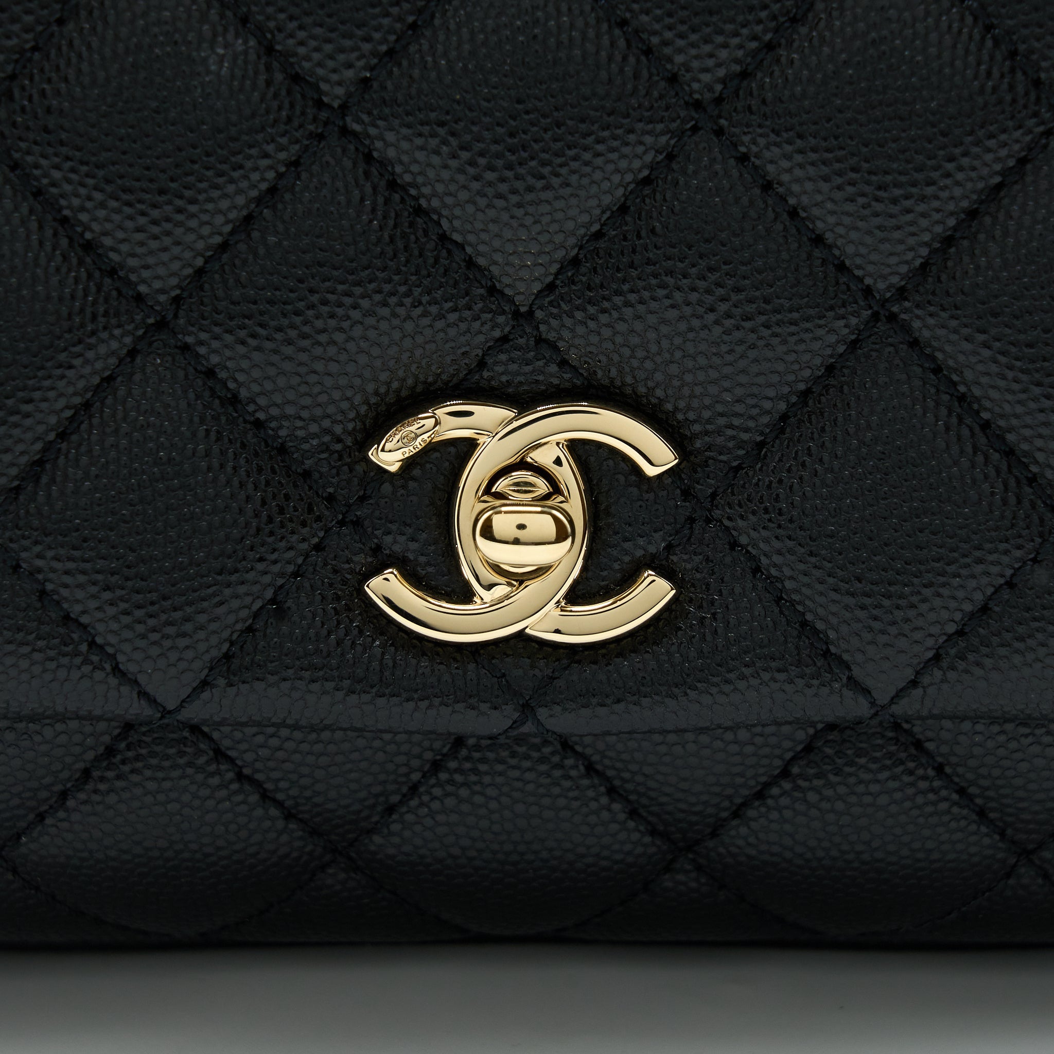 CHANEL MINI COCO HANDLE CAVIAR BLACK LGHW