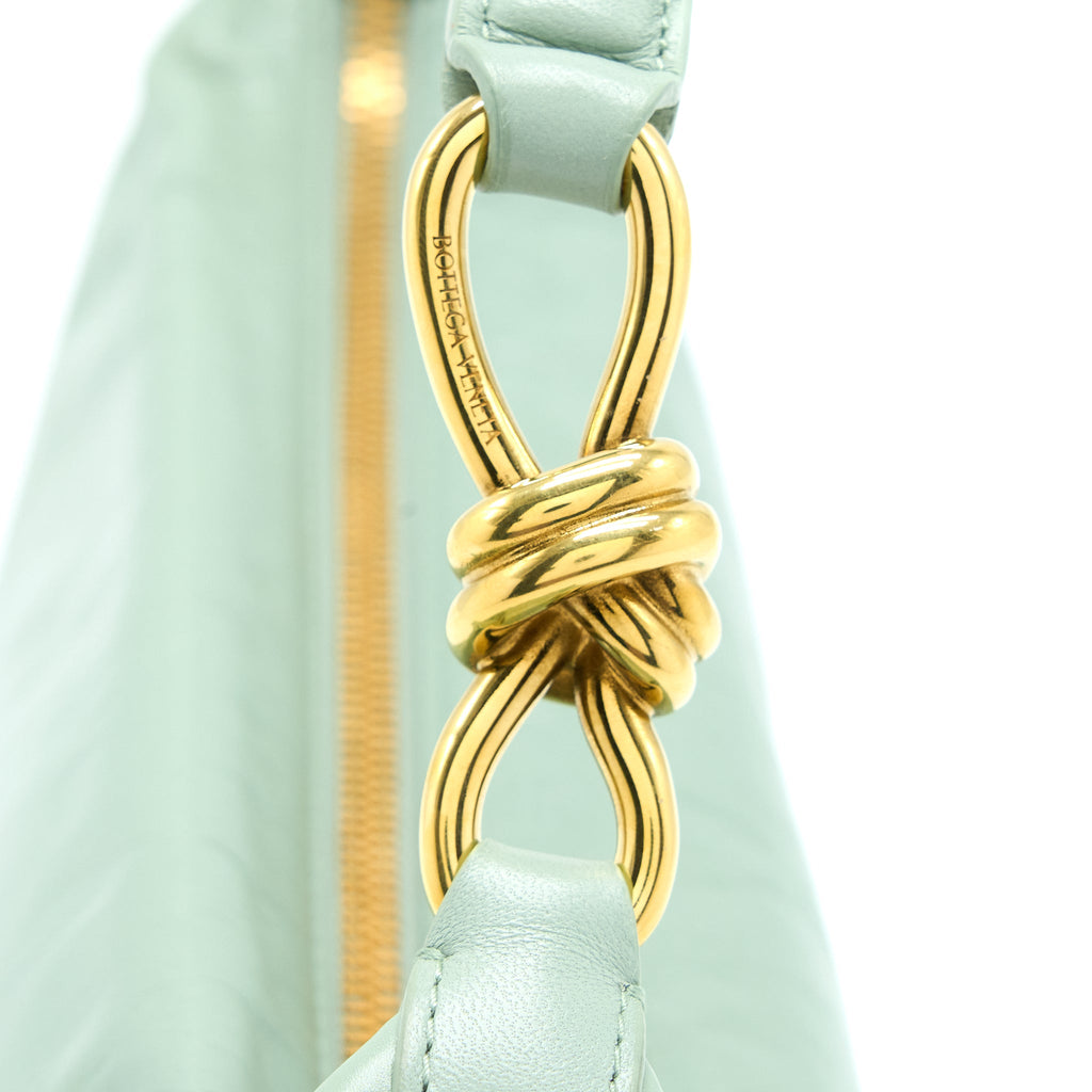 BOTTEGA VENETA HOBO BAG CALFSKIN LIGHT GREEN GHW