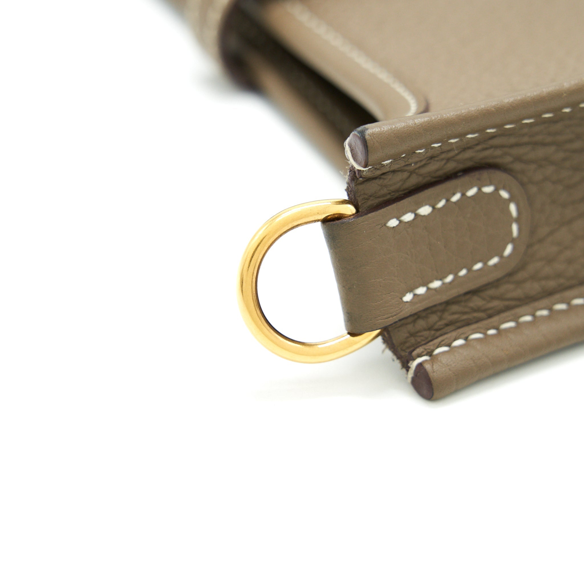 HERMES MINI EVELYNE ETOUPE WITH GHW NAVY STRAP