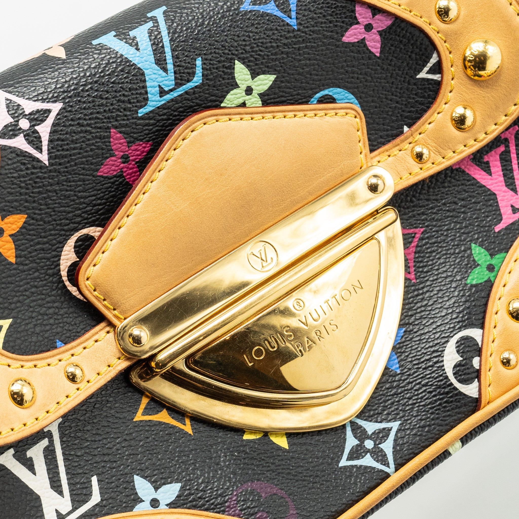 LOUIS VUITTON VINTAGE SHOULDER BAG BLACK/MULTICOLOUR MONOGRAM CANVAS GHW