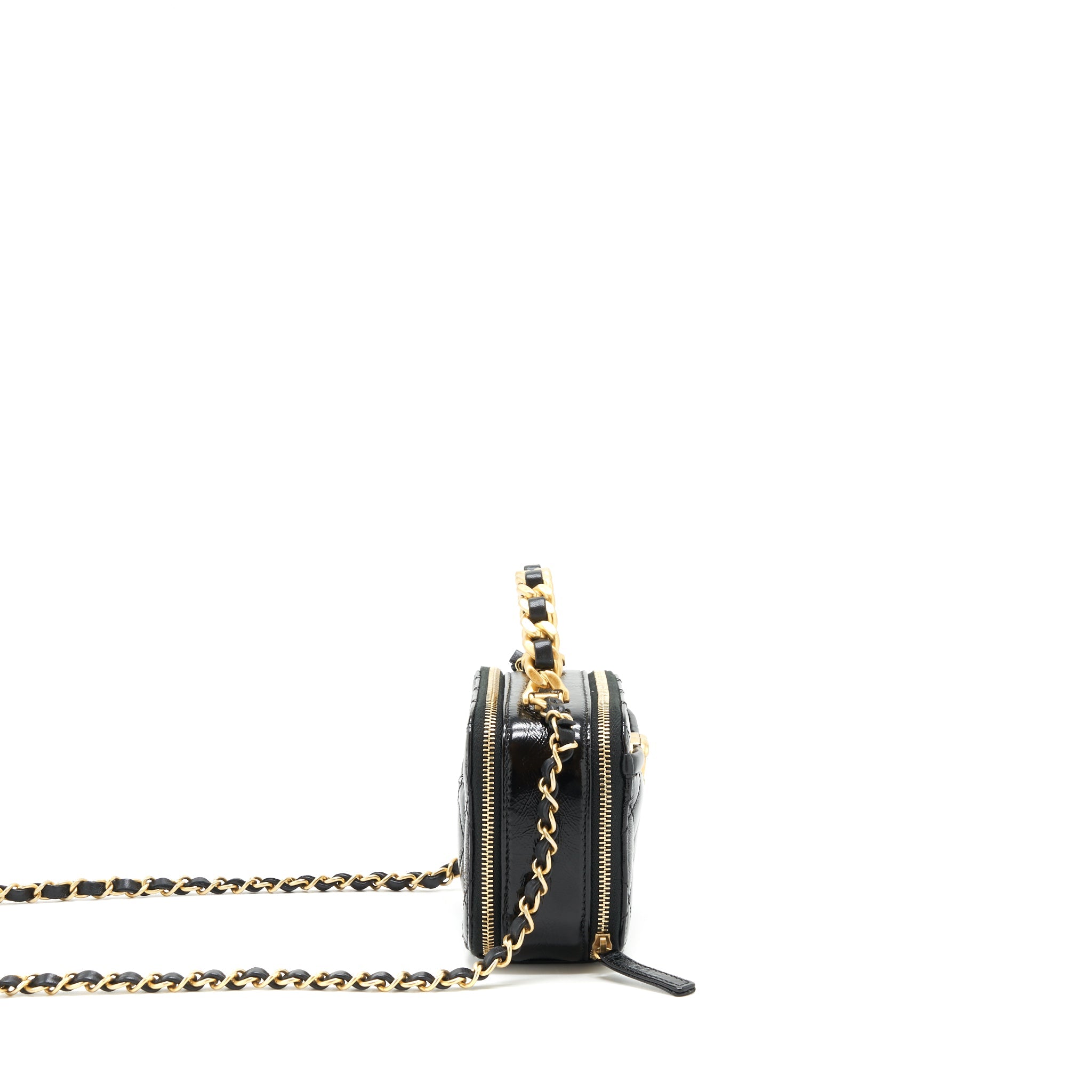 CHANEL VANITY CASE HANDLE CROSSBODY BAG CALFSKIN BLACK GHW