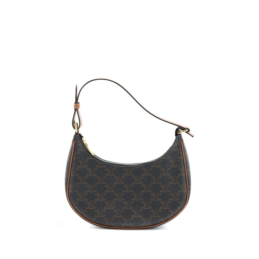 CELINE AVA BAG IN TRIOMPHE CANVAS AND CALFSKIN TAN