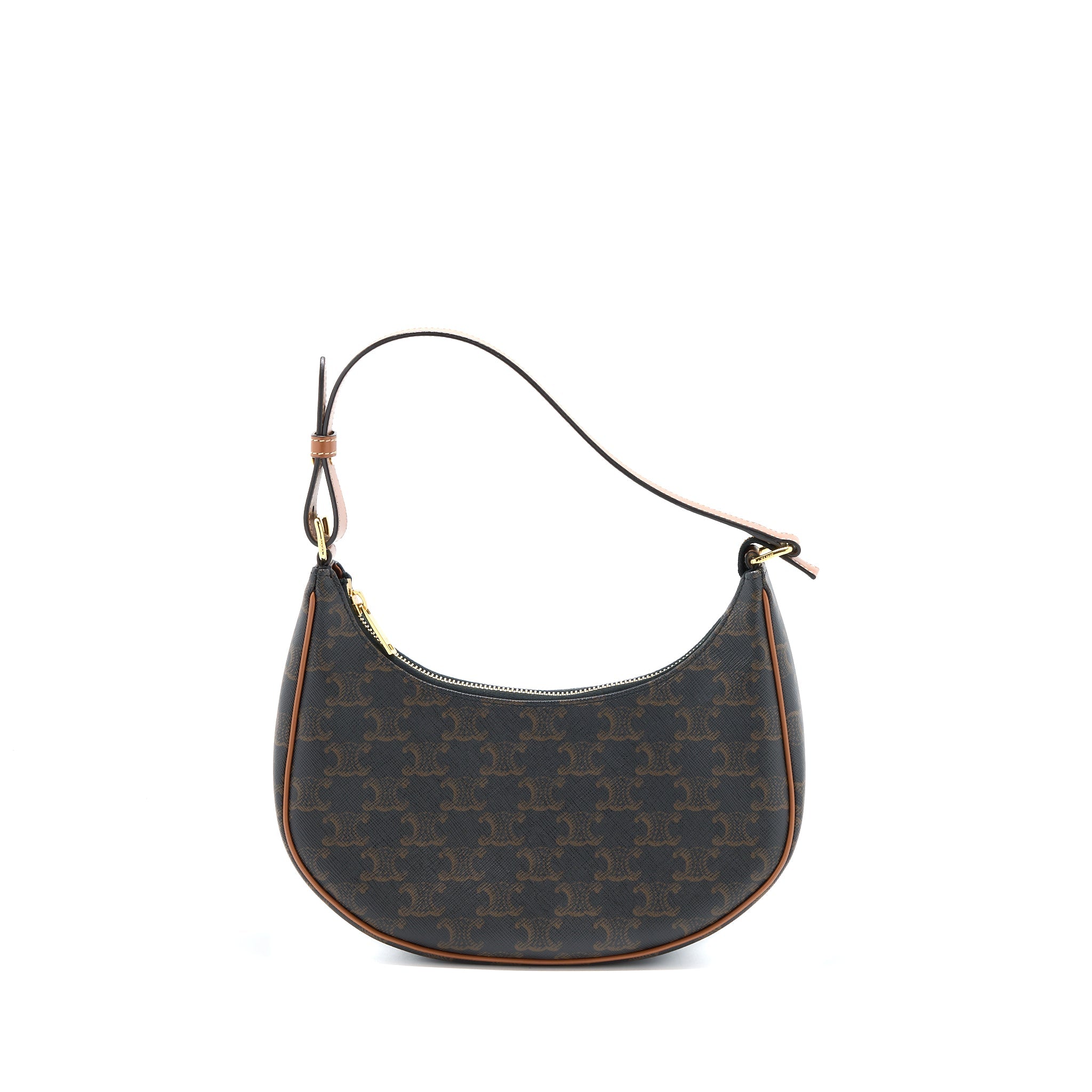 CELINE AVA BAG IN TRIOMPHE CANVAS AND CALFSKIN TAN