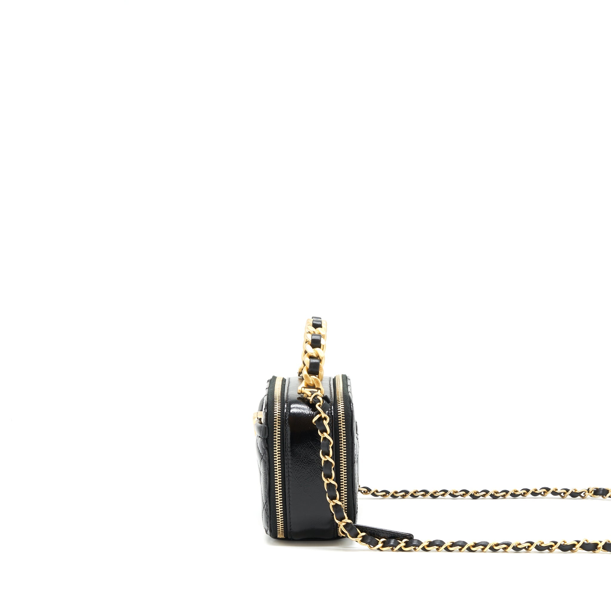 CHANEL VANITY CASE HANDLE CROSSBODY BAG CALFSKIN BLACK GHW