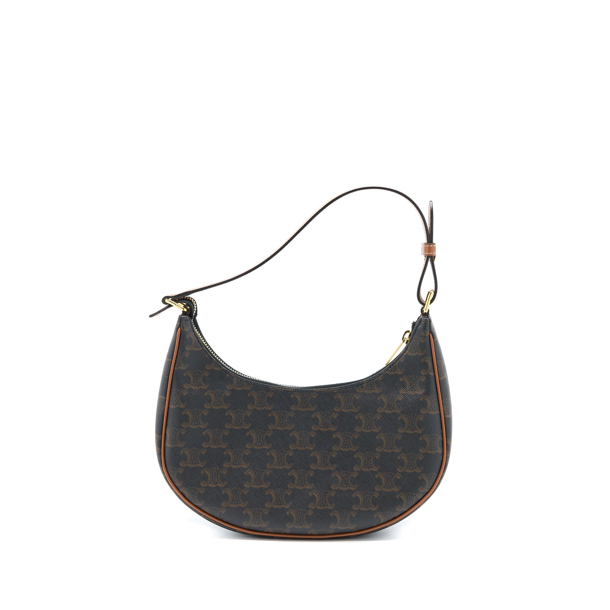 CELINE AVA BAG IN TRIOMPHE CANVAS AND CALFSKIN TAN