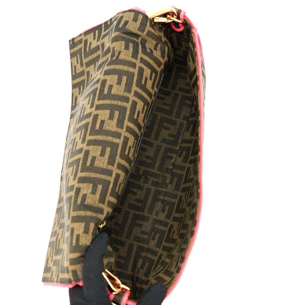 FENDI BUGUETTE SHOULDER BAG FF JACQUARD FABRIC/MULTICOLOUR GHW