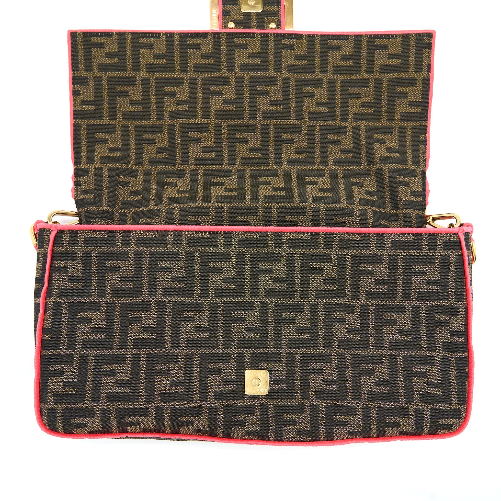 FENDI BUGUETTE SHOULDER BAG FF JACQUARD FABRIC/MULTICOLOUR GHW