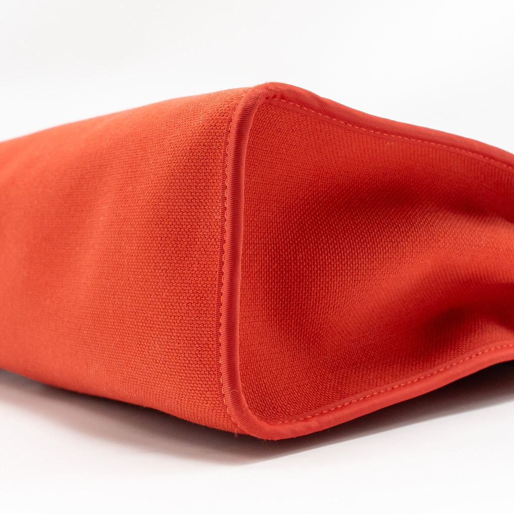 HERMES HERBAG 31 ZIP BAG CANVAS/ HUNTER LEATHER ROUGH TOMATE SHW
