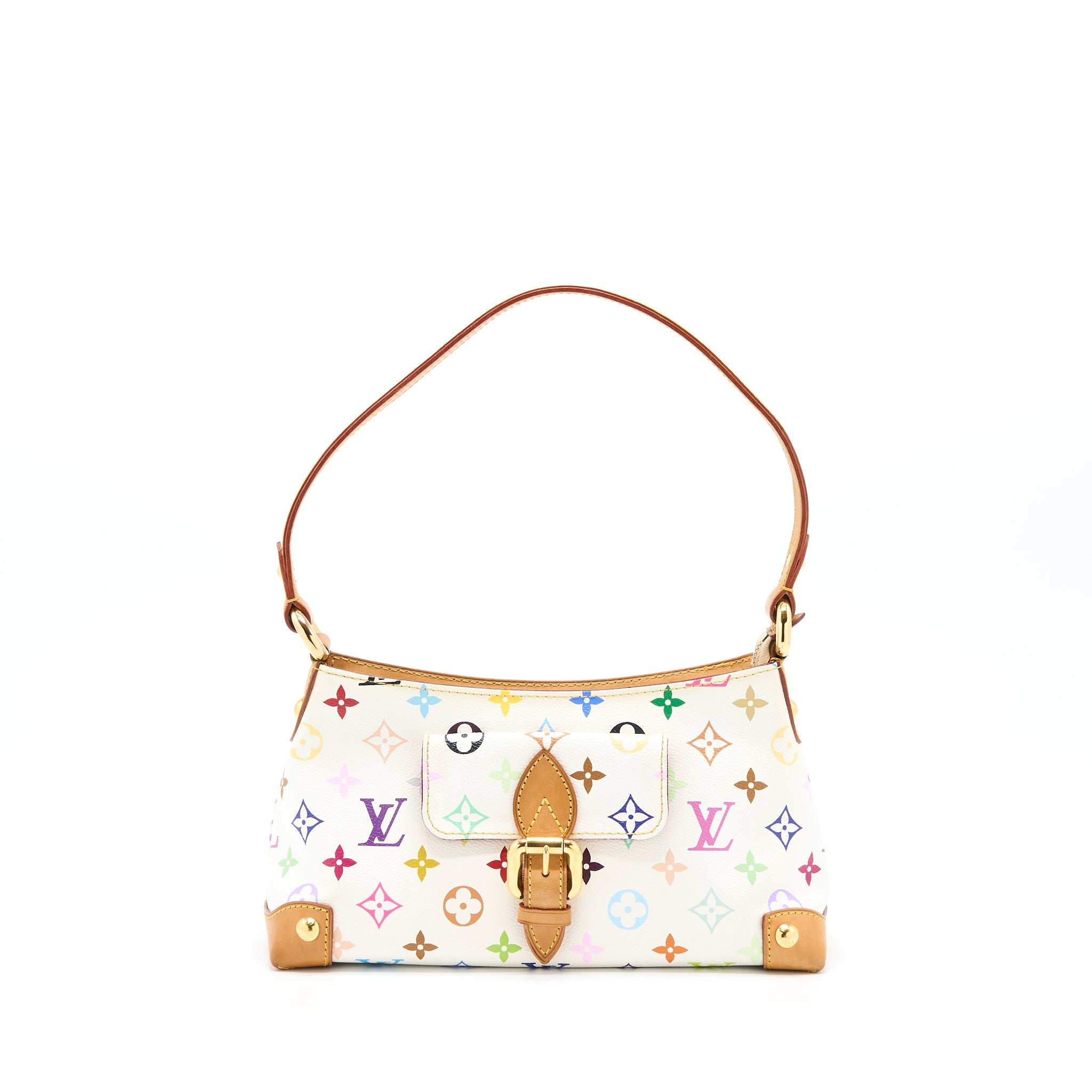 LOUIS VUITTON VINTAGE ELIZA SHOULDER BAG WHITE/MULTICOLOUR GHW