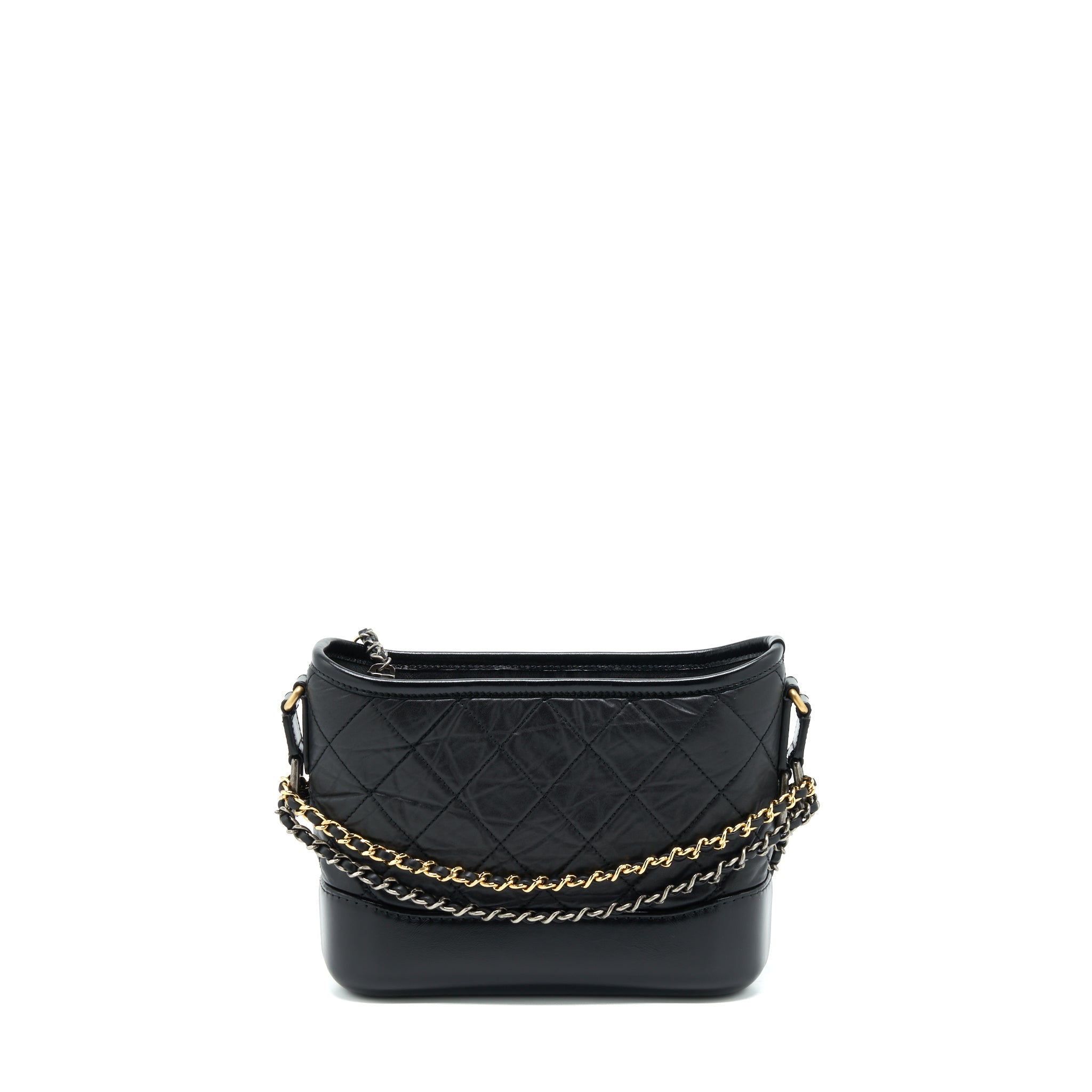 CHANEL SMALL GABRIELLE HOBO BAG CALFSKIN BLACK WITH MULTICOLOUR HARDWARE