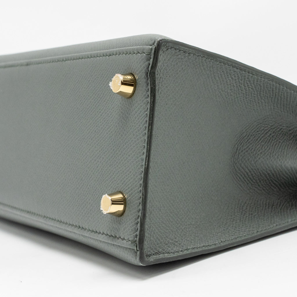 HERMES KELLY 25 EPSOM VERT AMANDE GHW