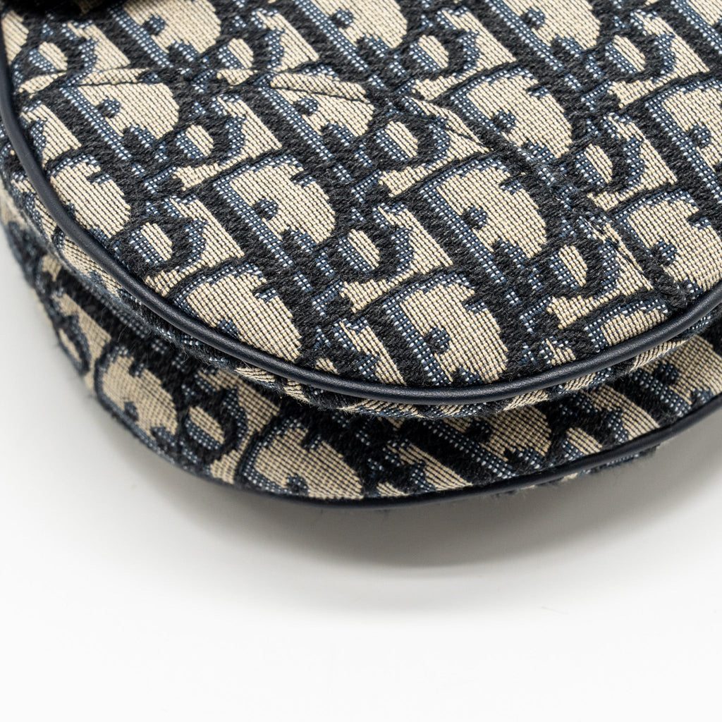 DIOR MEDIUM SADDLE BAG BLUE OBLIQUE CANVAS GHW