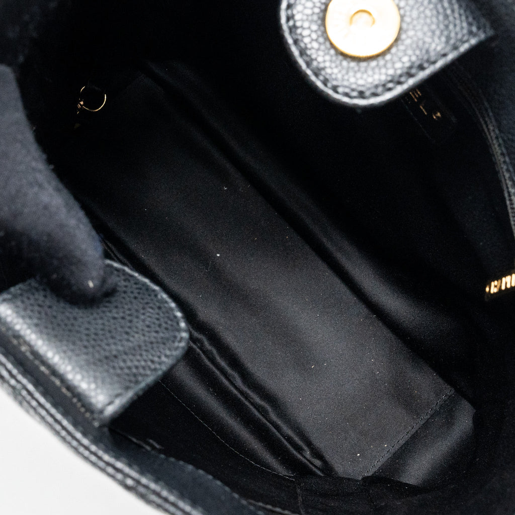 CHANEL GRAND SHOPPING TOTE BAG PM CAVIAR BLACK GHW