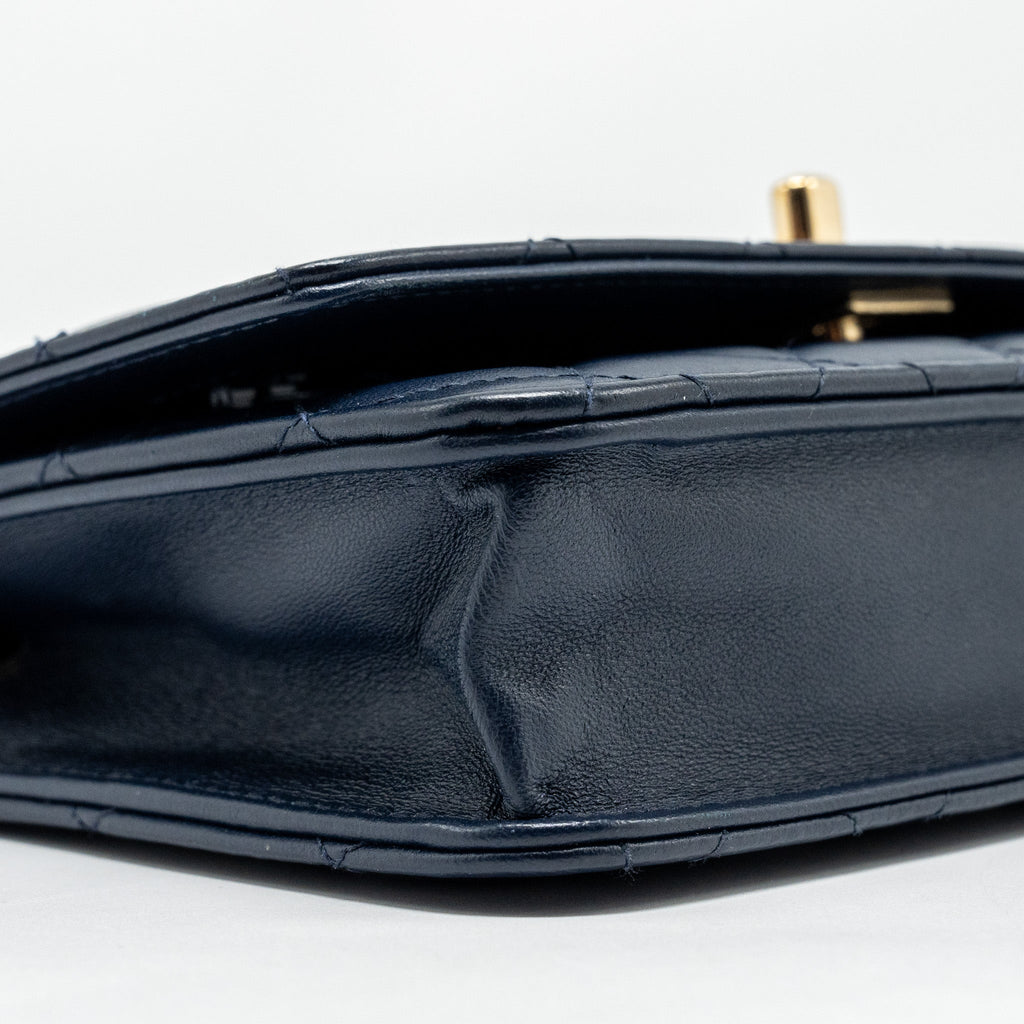 CHANEL TRENDY CC WALLET ON CHAIN LAMBSKIN NAVY LGHW