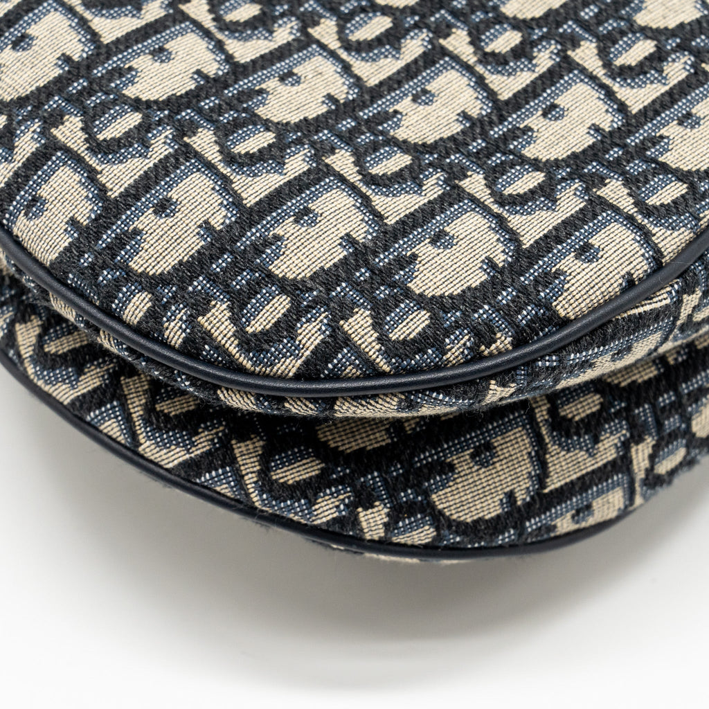 DIOR MEDIUM SADDLE BAG BLUE OBLIQUE CANVAS GHW
