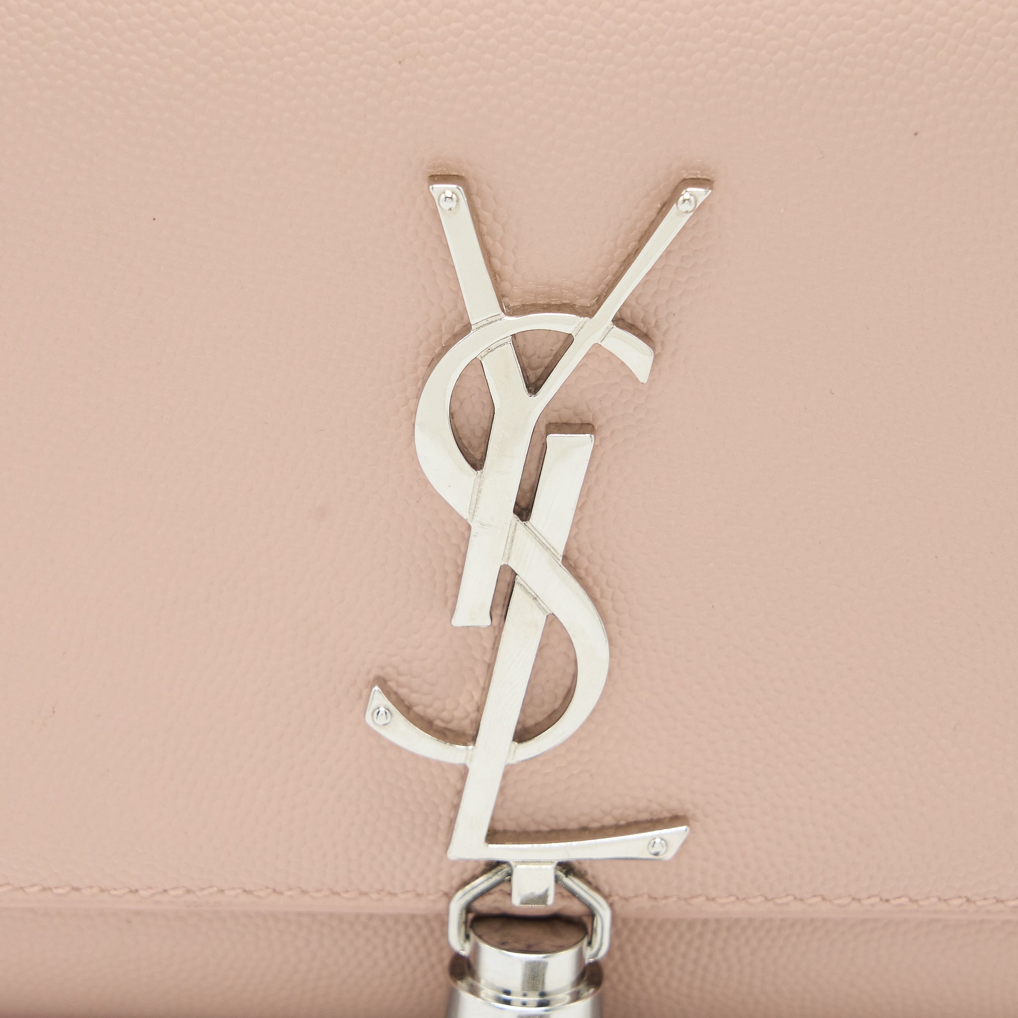 SAINT LAURENT KATE TASSEL GRAINED CALFSKIN PINK SHW