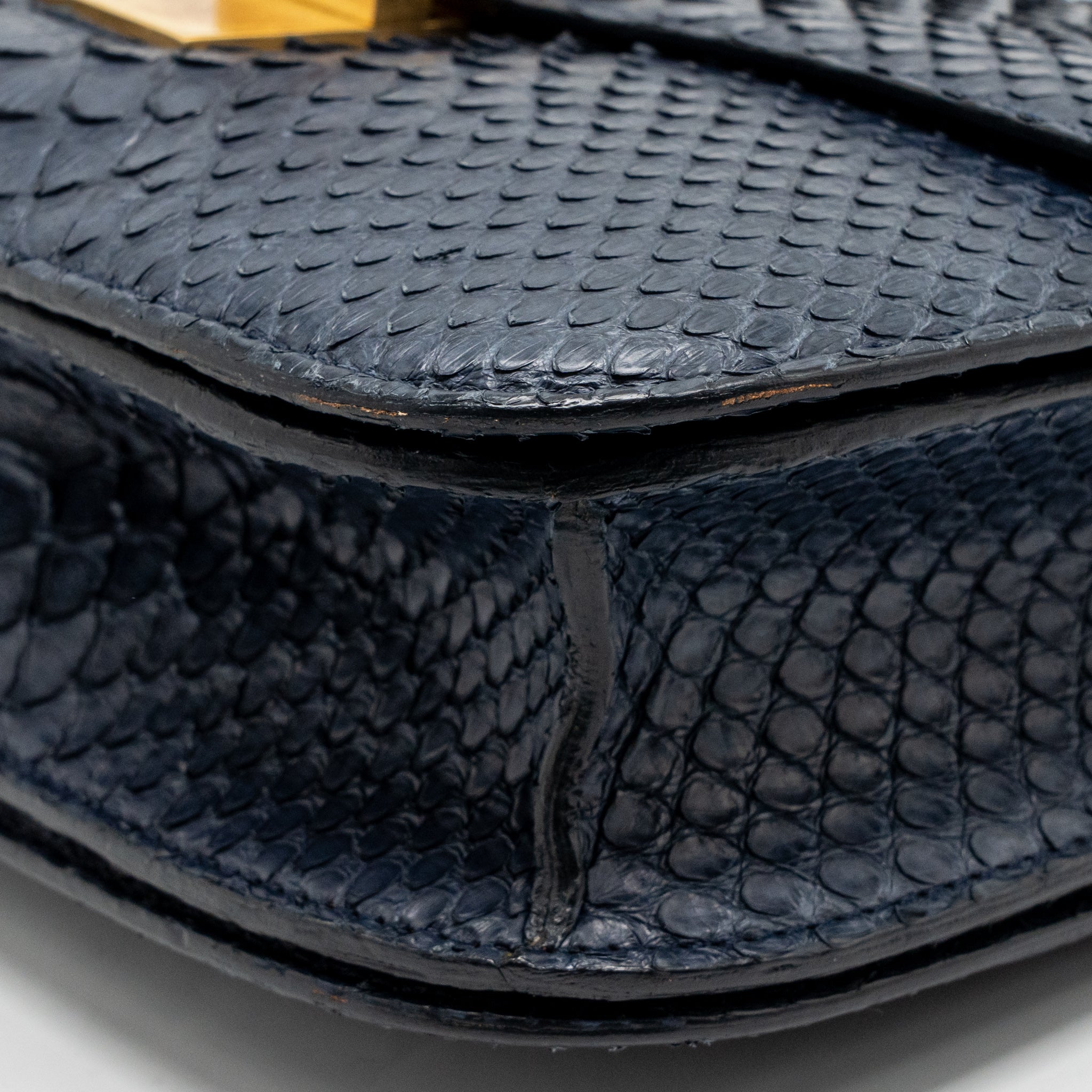 CELINE MEDIUM CLASSIC BOX BAG PYTHON NAVY GHW
