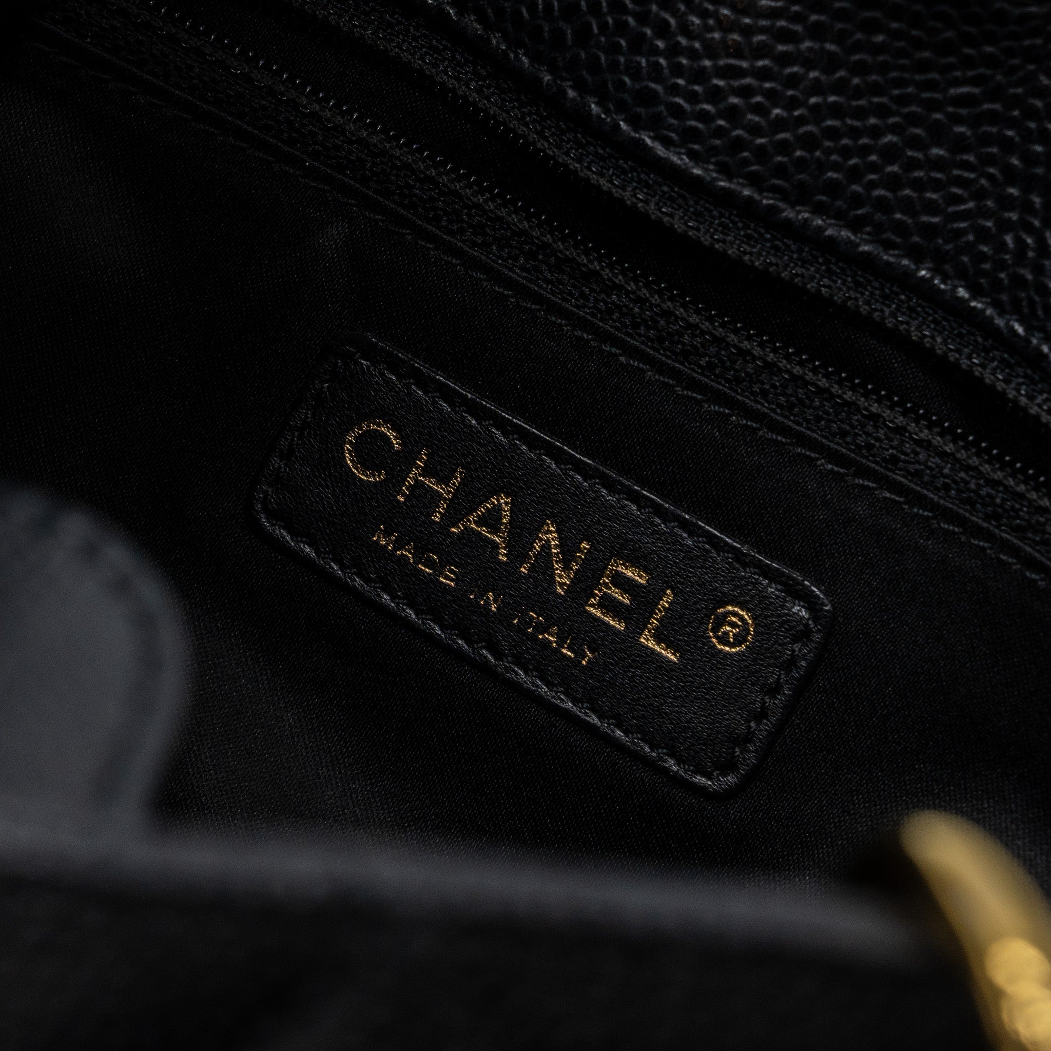CHANEL GRAND SHOPPING TOTE BAG PM CAVIAR BLACK GHW