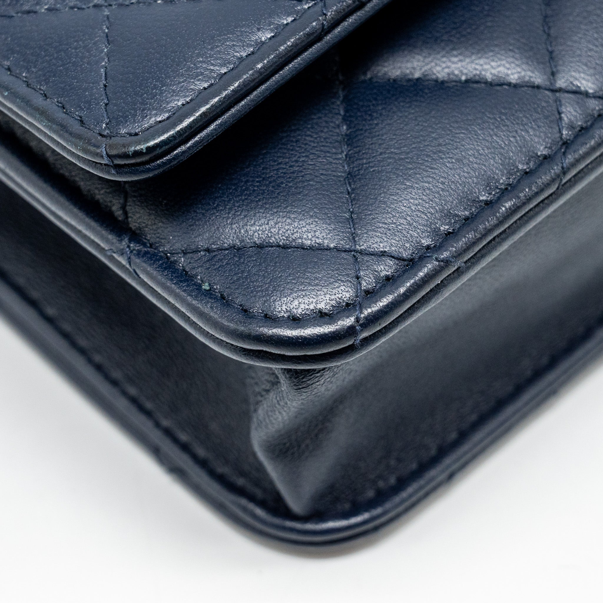 CHANEL TRENDY CC WALLET ON CHAIN LAMBSKIN NAVY LGHW