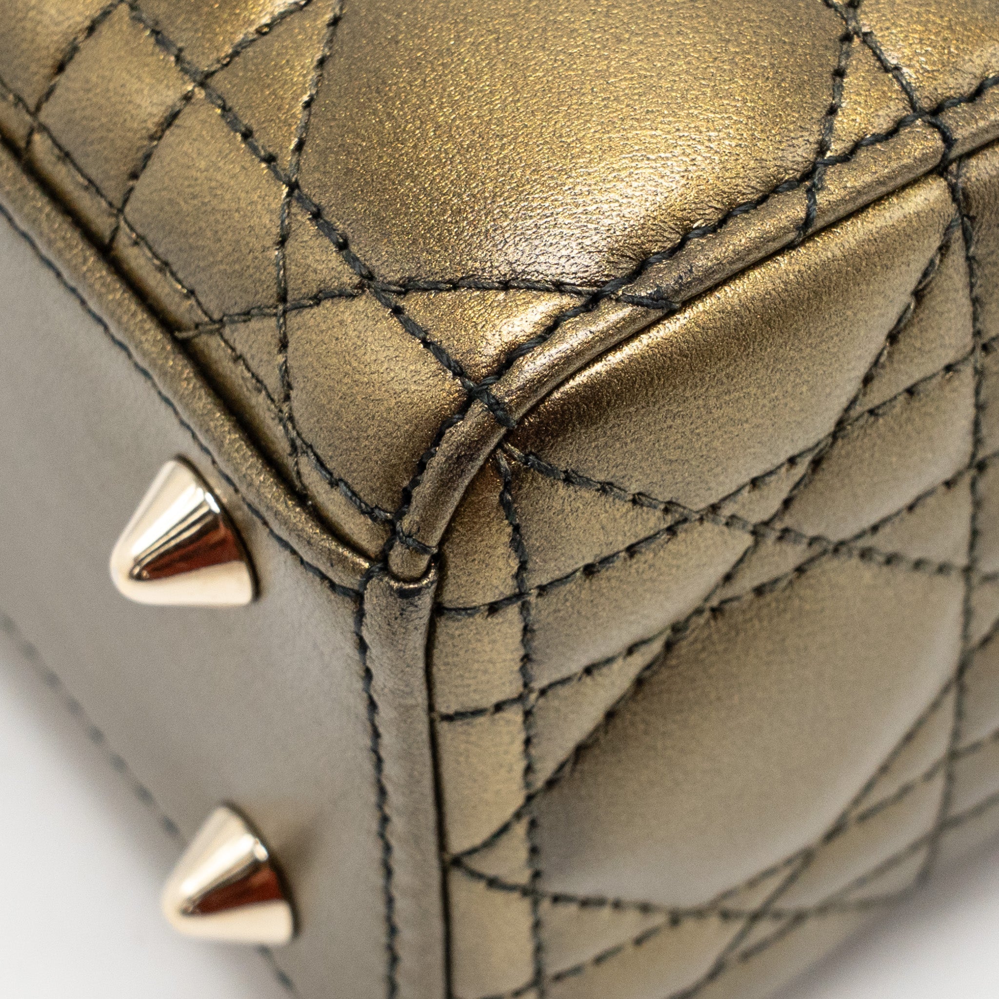 DIOR SMALL LADY DIOR LAMBSKIN BLACK / GOLD LGHW