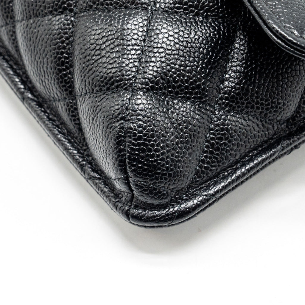 CHANEL CHAIN WALLET /FOLDABLE SHOPPING TOTE CAVIAR/JERSEY FABRIC BLACK/MULTICOLOUR LGHW