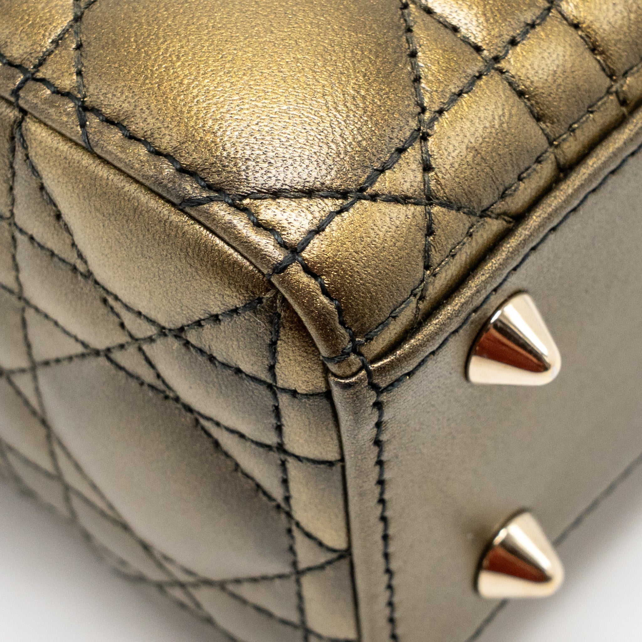 DIOR SMALL LADY DIOR LAMBSKIN BLACK / GOLD LGHW