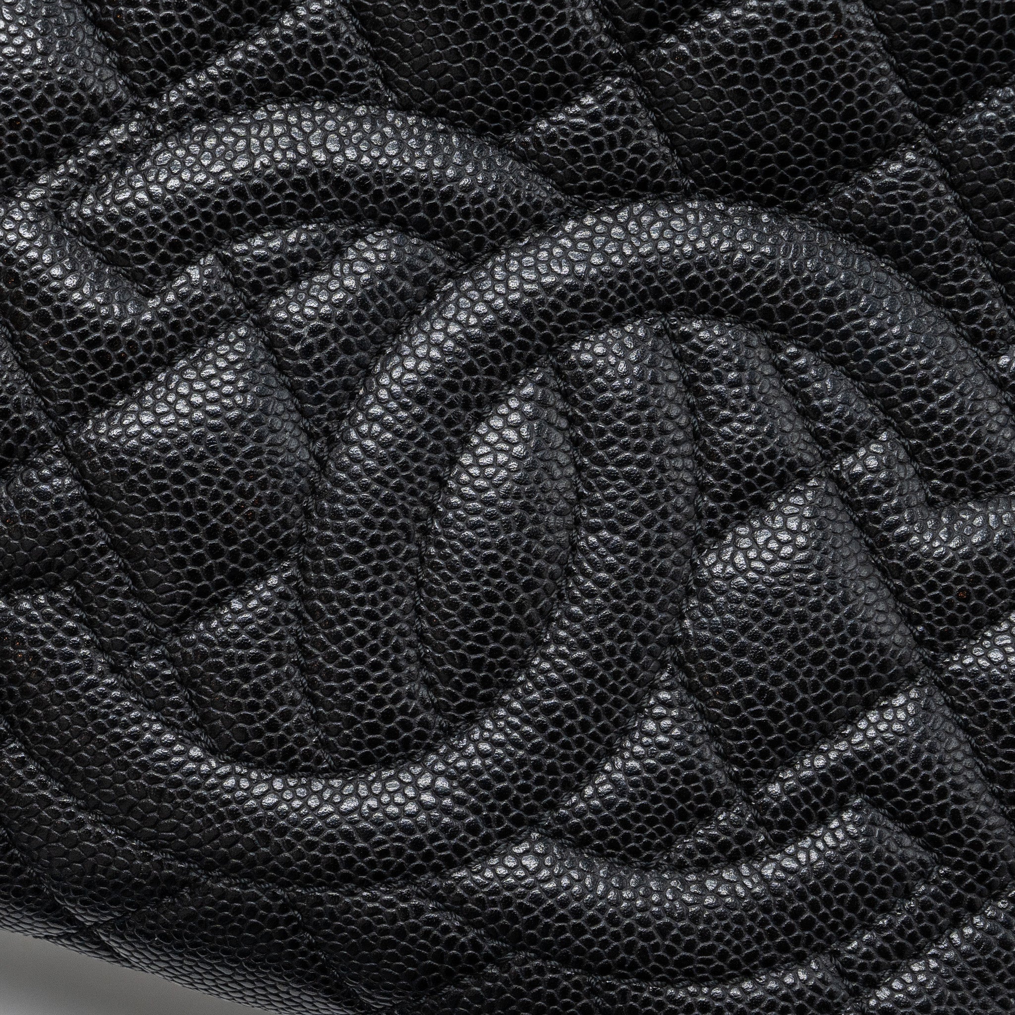 CHANEL GRAND SHOPPING TOTE BAG PM CAVIAR BLACK GHW