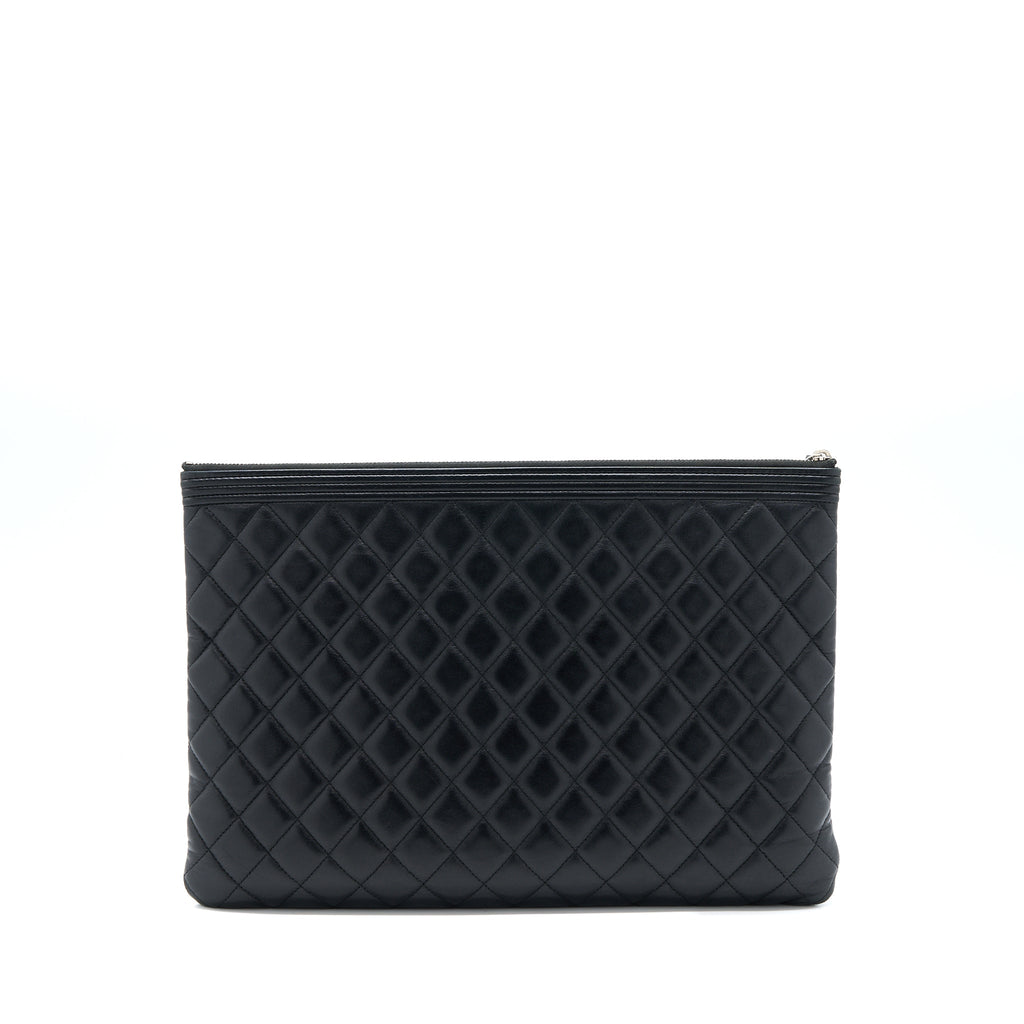 CHANEL BOY CLUTCH LAMBSKIN BLACK SHW