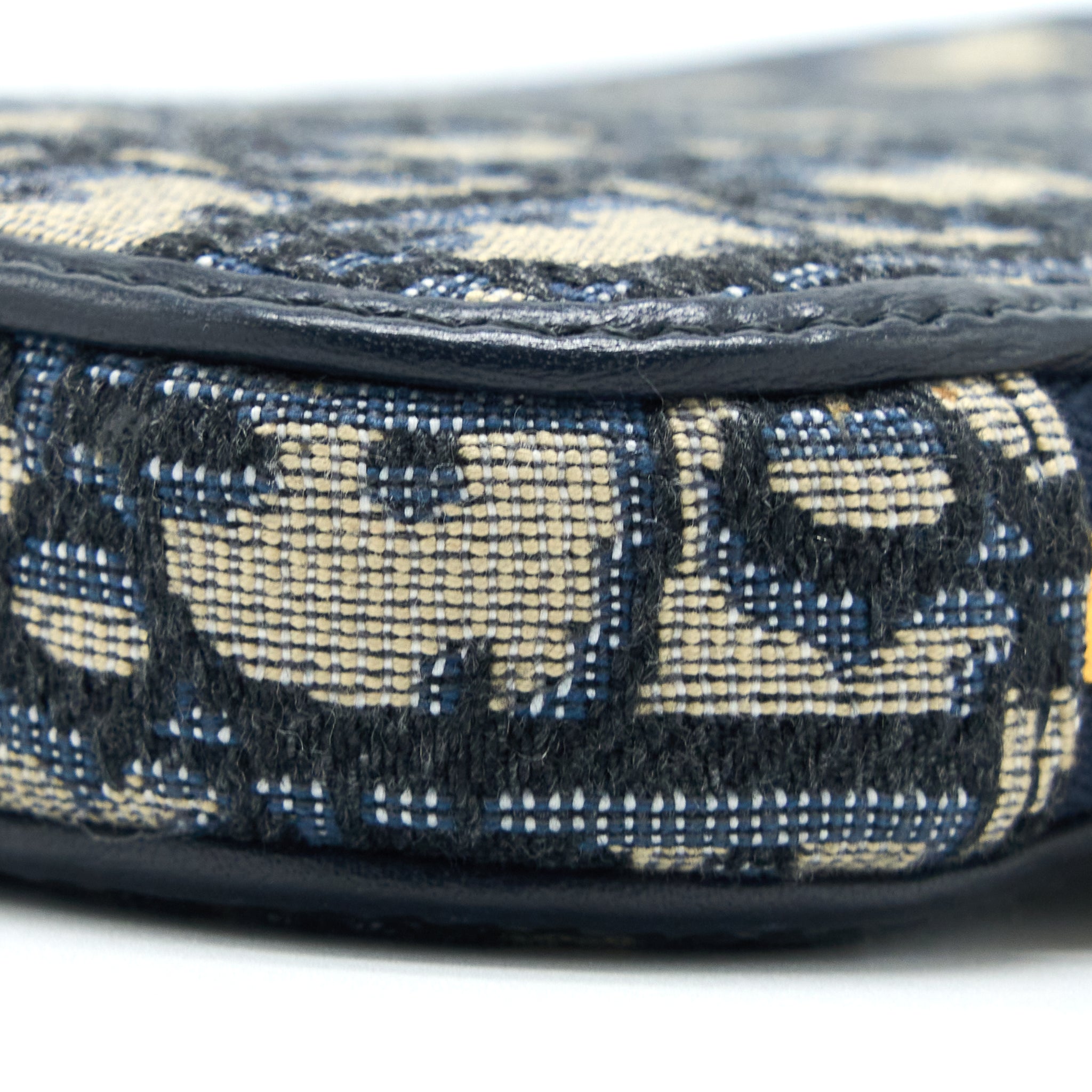 DIOR MONTAIGNE PHONE HOLDER OBLIQUE JACQUARD CANVAS BLUE GHW