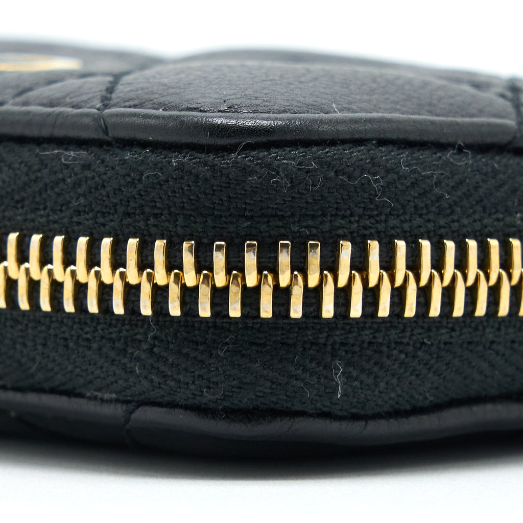 DIOR CARO DETACHABLE CARD HOLDER CANNAGE SUPPLE CALFSKIN BLACK GHW