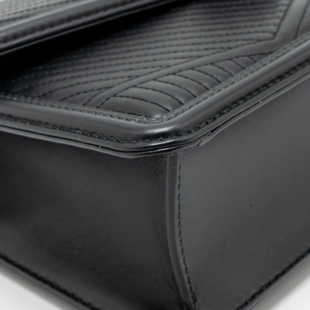 BVLGARI SERPENTI FOREVER FLAP BAG CALFSKIN BLACK RUTHENIUM HARDWARE