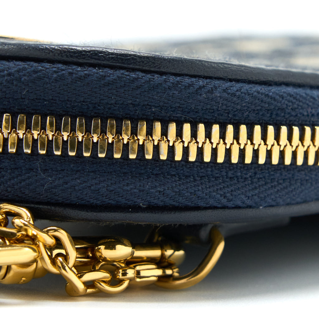 DIOR MONTAIGNE PHONE HOLDER OBLIQUE JACQUARD CANVAS BLUE GHW
