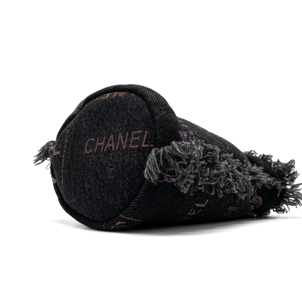 CHANEL SUPER MINI BUCKET BAG BLACK DENIM LGHW
