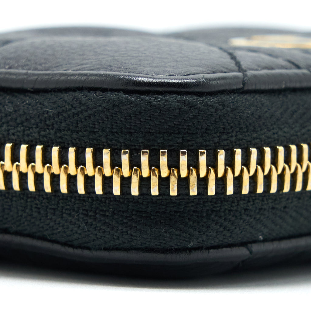 DIOR CARO DETACHABLE CARD HOLDER CANNAGE SUPPLE CALFSKIN BLACK GHW