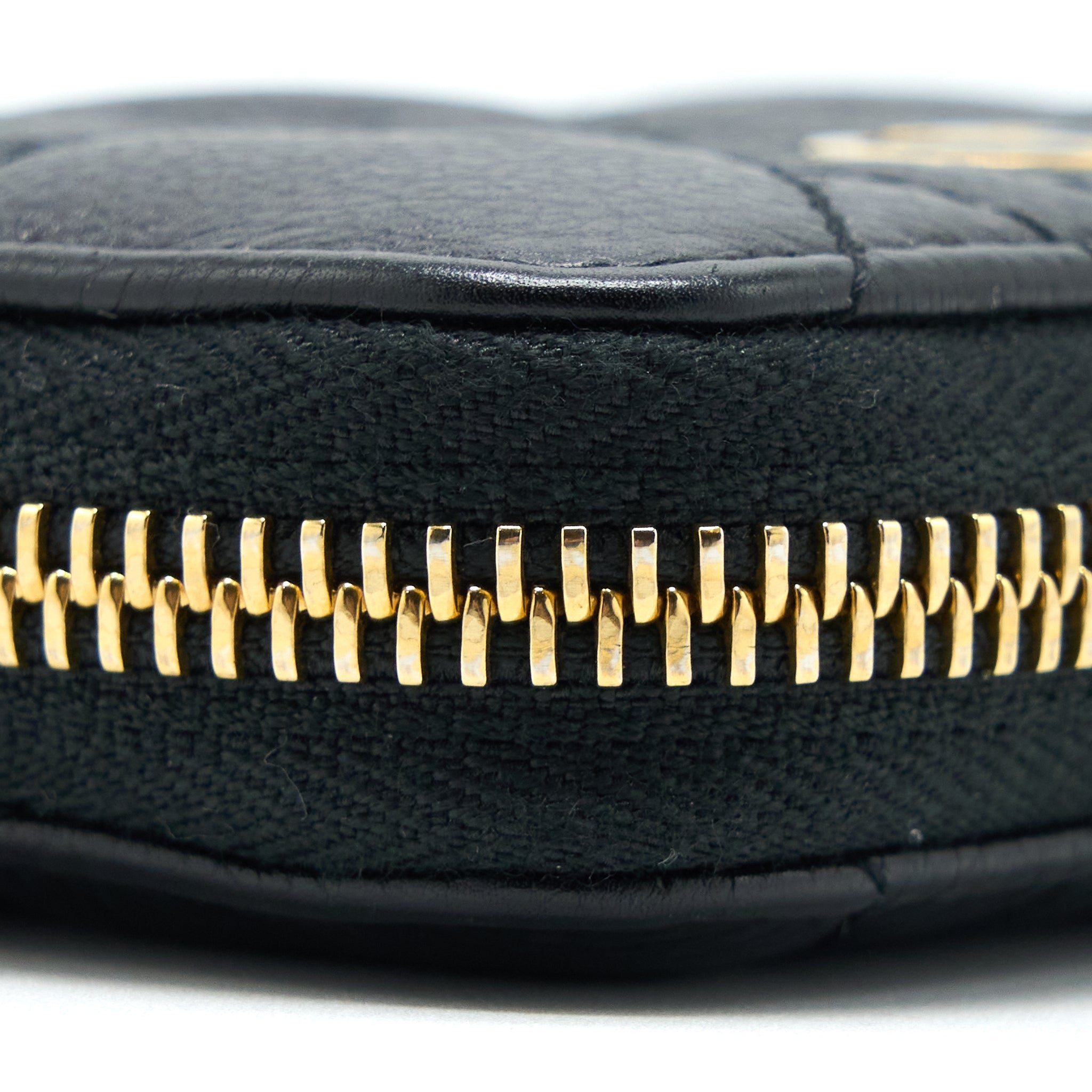 DIOR CARO DETACHABLE CARD HOLDER CANNAGE SUPPLE CALFSKIN BLACK GHW