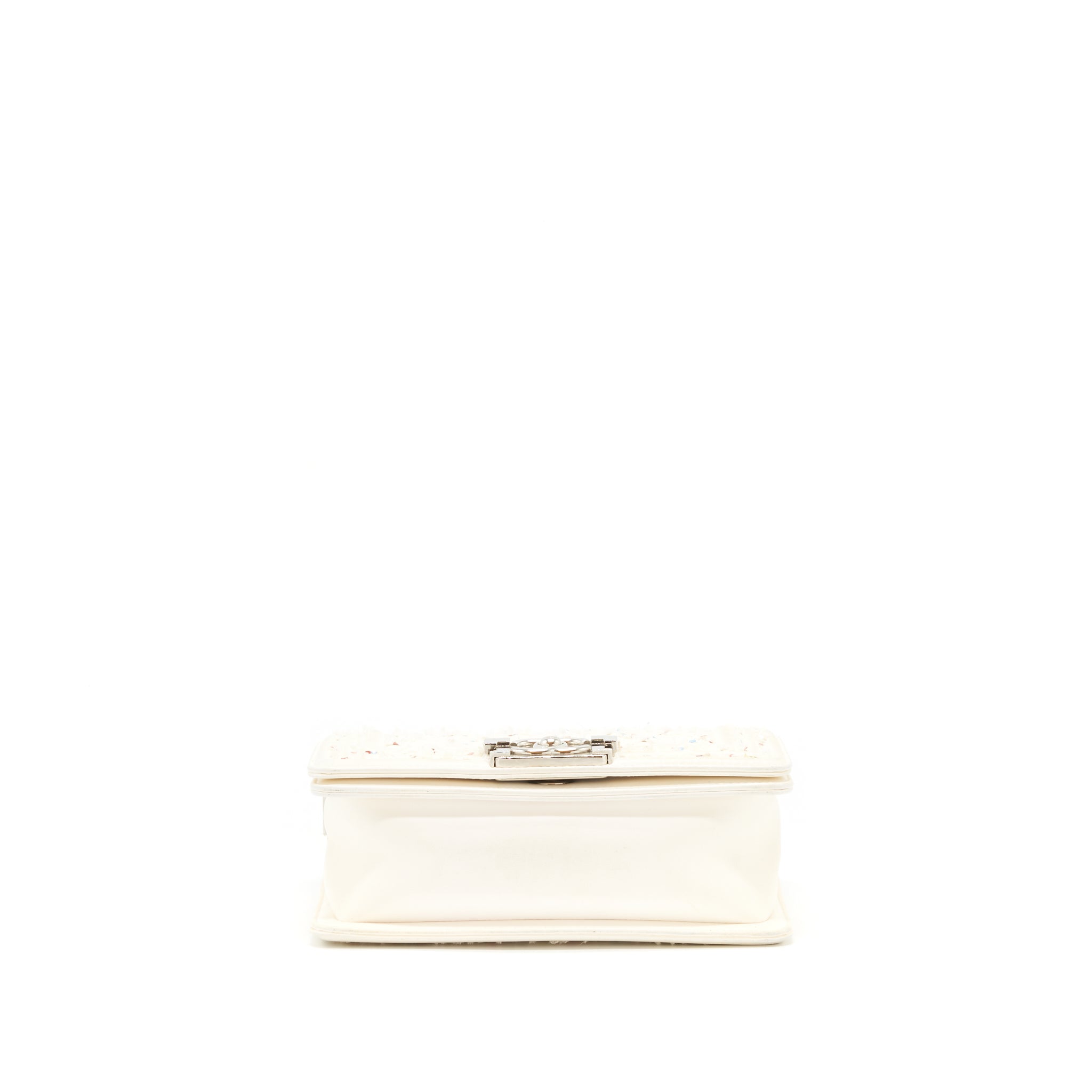 CHANEL SMALL BOY BAG LIMITED WHITE SHW