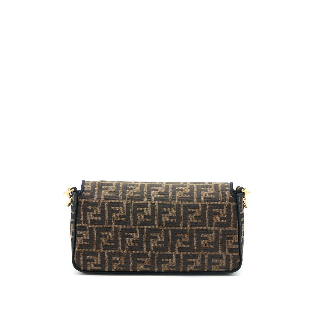 FENDI BAGUETTE BAG FF JACQUARD FABRIC BROWN GHW